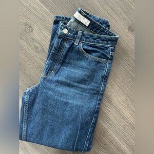 Topshop, hi rise, Mom jeans, dark wash, W28 L30